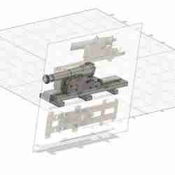 12 pfd Austrian iron cannon 1841 on pivot mount