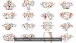 39 Cluster Flower Ring 3DM STL FBX OBJ 3 Color Render Video