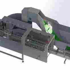 3D CAD Model – Industrial Bottle Unscrewing Machine with Automatic Detection and Safety Features