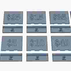 3D Printable Price Tags with Stand (Set of $5–$50)