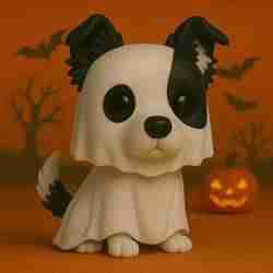 Border Collie Fantasma de Halloween POP STL