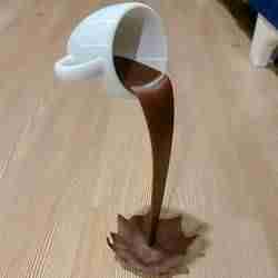 Floating Coffee Cup - Pouring Coffee Illusion