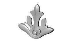 Floral motif rosette applique carving molding relief onlay
