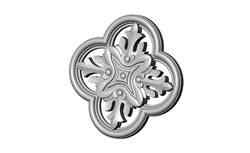 Gothic clover frame floral carving rosette relief ornament