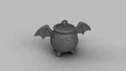Halloween Bat Cauldron Keychain