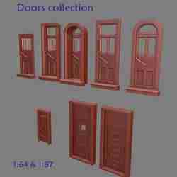 HO scale doors collection, 1:60, 1:64, 1:72, 1:76, 1:87, 1:96
