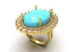 Luxury Turquoise Gemstone Ring Model jr00245