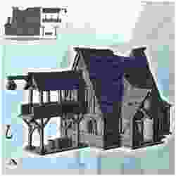 Medieval storage warehouse with pulley extension for handling (11) - Pirate Jungle Island Beach Piracy Caribbean Medieval