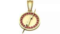 Ruby Lightning Circle Pendant