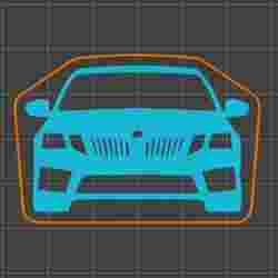 Skoda Octavia mk3 facelift 2017-2020 key silhouette with detailed grill