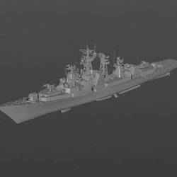 Soviet Type 61 "Kashin" class destroyer 3D model material