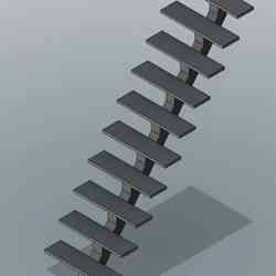 Staircase with central stringer