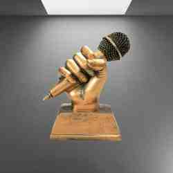 Vintage Microphone Trophy Statue