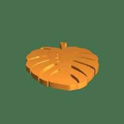 Monstera yapraklı küpeler