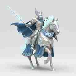 Enchanted Fantasy Knight on Gallant Warhorse - High-Detail Mounted Warrior 3D Printable STL