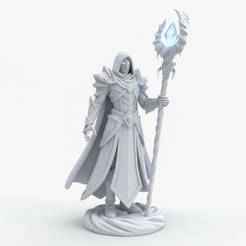 Frostweaver Sorcerer with Glacial Staff - Elemental Ice Mage for Tabletop RPG & Fantasy Wargaming 3D Print STL