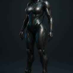 Hot Futuristic Cyborg Woman Bust Statue - 3D Printable Sci-Fi Collectible Figure