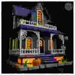 ILLUMINATED HALLOWEEN DIORAMA! THE HAUNTED HOUSE!