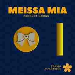 Japanese Sailor Moon Themed Stamp - Crescent Moon Bow Ribbon | Digital 3D Print File for DIY Crafts & Stationery