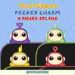Peeker Charm Teletubbies cute (hippers) set for smartphone, tablet and kindle 4 pieces