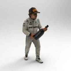 Pilot celebrating victory with champagne