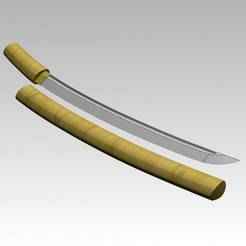 Precise Katana with shira saya-Separated parts