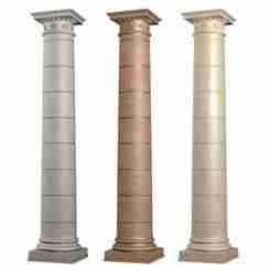 Round Classical rustic columns 3D model
