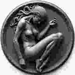 Woman embryo coin token wall art