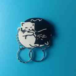 Yin-Yang Cat Couple Keychains – 2-in-1 Symbol of Connection