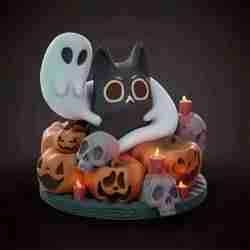 Cadılar Bayramı kedisi