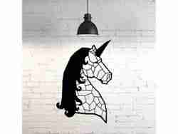 Tek Boynuzlu At Duvar Heykeli 2D