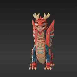 Aztec Dragon Sculpture – Detailed Scales and Feathers, 3D Printable