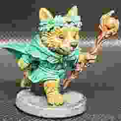 Corgwyn Druid – Woodland Spellpaw (32mm Heroic Mini)