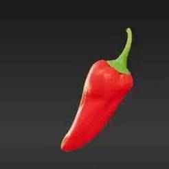 Fresh Red Pepper Replica - Tabletop Ornament & Cooking Ingredient Model