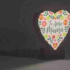 💖 Lightbox "I Love You Mom" - Mother's Day | with base and without base. 3MF file 🌸