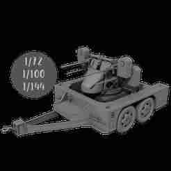 M17 Trailer Carriage - 1/72, 1/100,1/144 Scale | 3D Printable STL Miniature