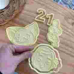 Moana cookie cutter set (4 pieces + 4 stamps)