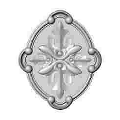 Oval scroll frame and carved floral rosette relief 3D print model