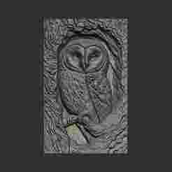 owl inside tree cnc model
