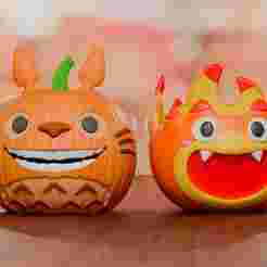 🎃✨ Pumpkin Ghibli Duo - Totoro & Calcifer ✨🔥