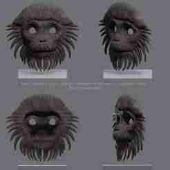 Red-shanked Douc Langur (Pygathrix nemaeus)wooden mask - 3d printable files