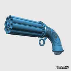 Steampunk Six-Barrel Pistol 3D model (STL)