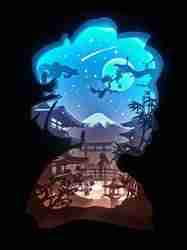 Japonya Gecesi gölge kutusu