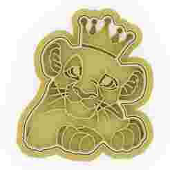 Simba with Crown Cookie Cutter and Stamp - 8.5 cm