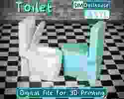 Açılır kapaklı 1:12 ölçekli modern minyatür tuvalet