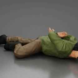 Gangster homie With Handcuffs He Lies On The Floor