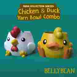 TIĞ IŞI ÖRGÜ IÇIN TAVUK VE ÖRDEK TASARIMLI IPLIK KASESI TUTUCU